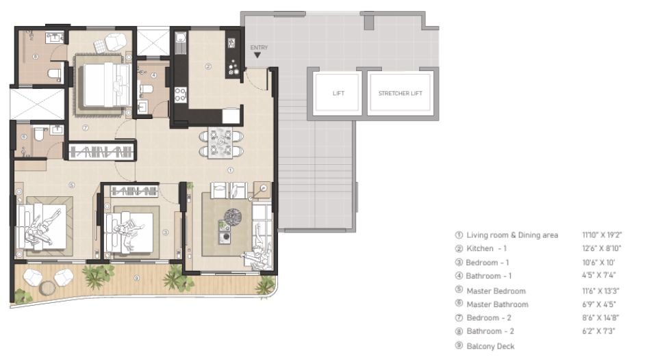 Avant-Park-West-3BHK-1113sqft-unit-plan