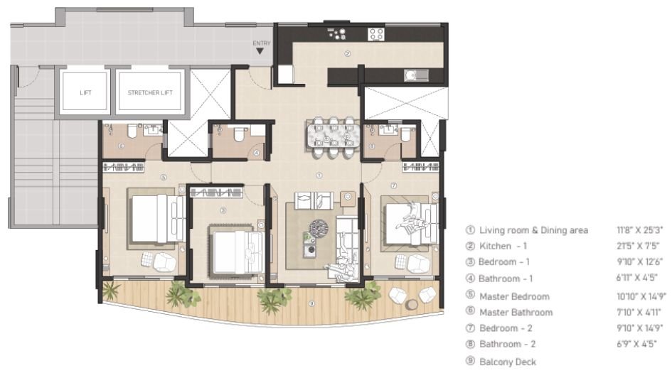 Avant-Park-West-3BHK-1355sqft-unit-plan